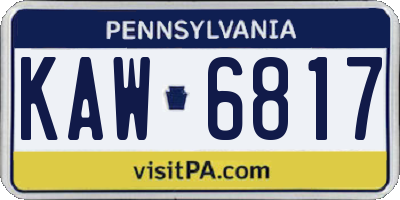 PA license plate KAW6817