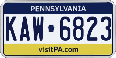 PA license plate KAW6823