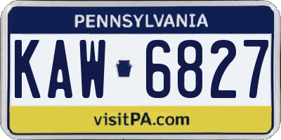 PA license plate KAW6827