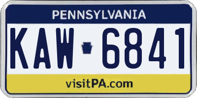 PA license plate KAW6841