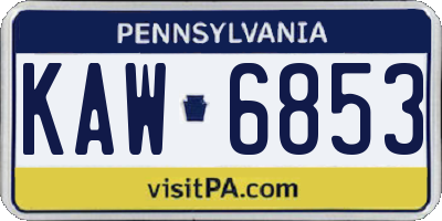PA license plate KAW6853