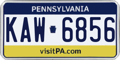 PA license plate KAW6856