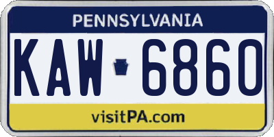 PA license plate KAW6860