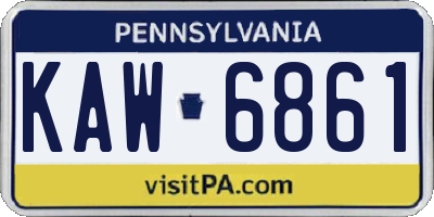 PA license plate KAW6861
