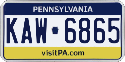 PA license plate KAW6865