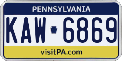 PA license plate KAW6869