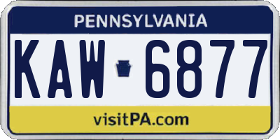 PA license plate KAW6877