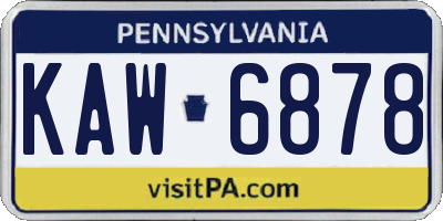 PA license plate KAW6878