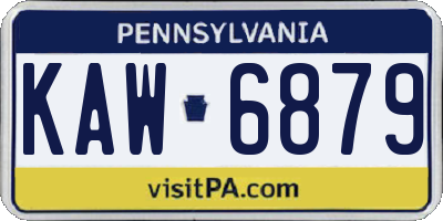 PA license plate KAW6879