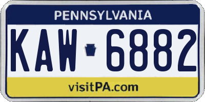 PA license plate KAW6882