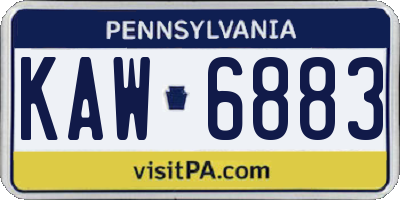 PA license plate KAW6883