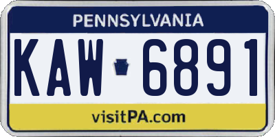 PA license plate KAW6891