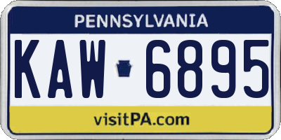 PA license plate KAW6895