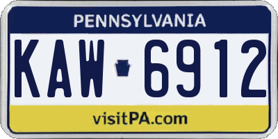 PA license plate KAW6912