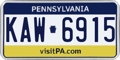 PA license plate KAW6915