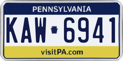 PA license plate KAW6941