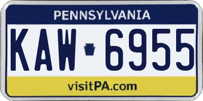 PA license plate KAW6955