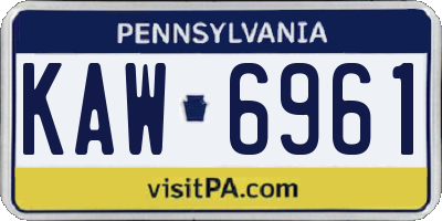 PA license plate KAW6961