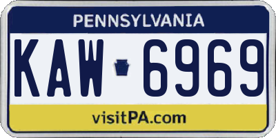 PA license plate KAW6969