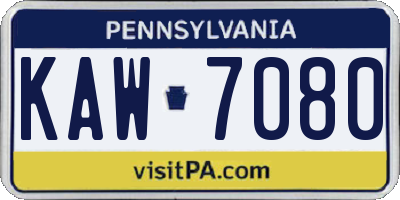 PA license plate KAW7080