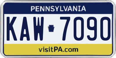 PA license plate KAW7090