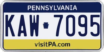 PA license plate KAW7095
