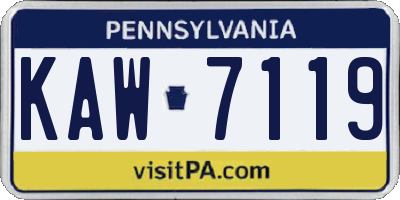 PA license plate KAW7119