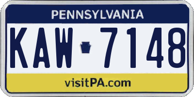 PA license plate KAW7148