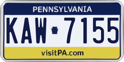 PA license plate KAW7155