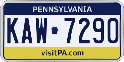 PA license plate KAW7290