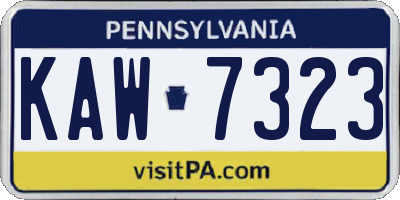 PA license plate KAW7323