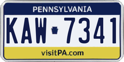 PA license plate KAW7341