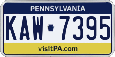 PA license plate KAW7395