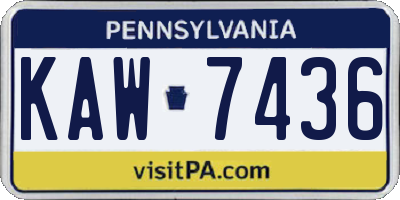 PA license plate KAW7436