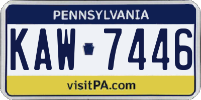 PA license plate KAW7446