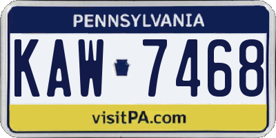 PA license plate KAW7468