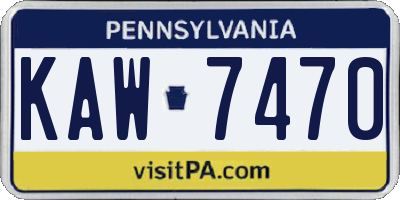 PA license plate KAW7470