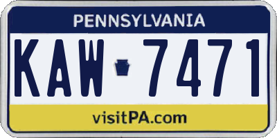 PA license plate KAW7471