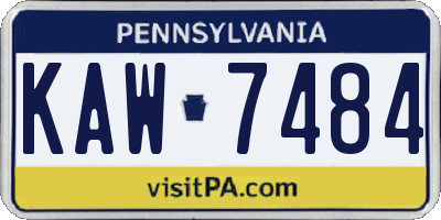 PA license plate KAW7484