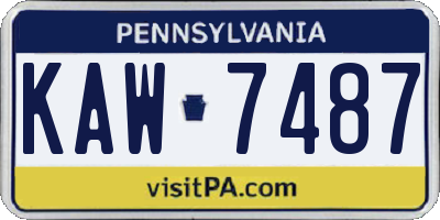 PA license plate KAW7487