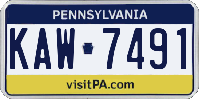 PA license plate KAW7491