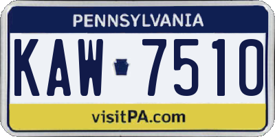 PA license plate KAW7510