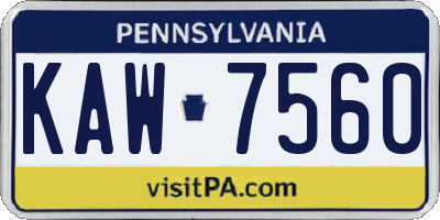 PA license plate KAW7560