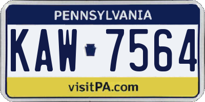 PA license plate KAW7564