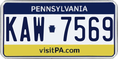 PA license plate KAW7569