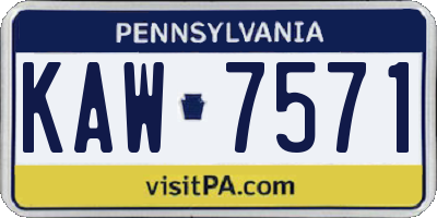 PA license plate KAW7571
