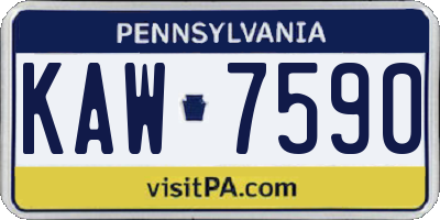 PA license plate KAW7590