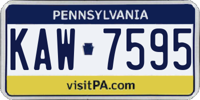 PA license plate KAW7595