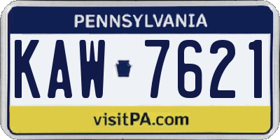 PA license plate KAW7621