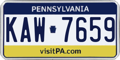 PA license plate KAW7659
